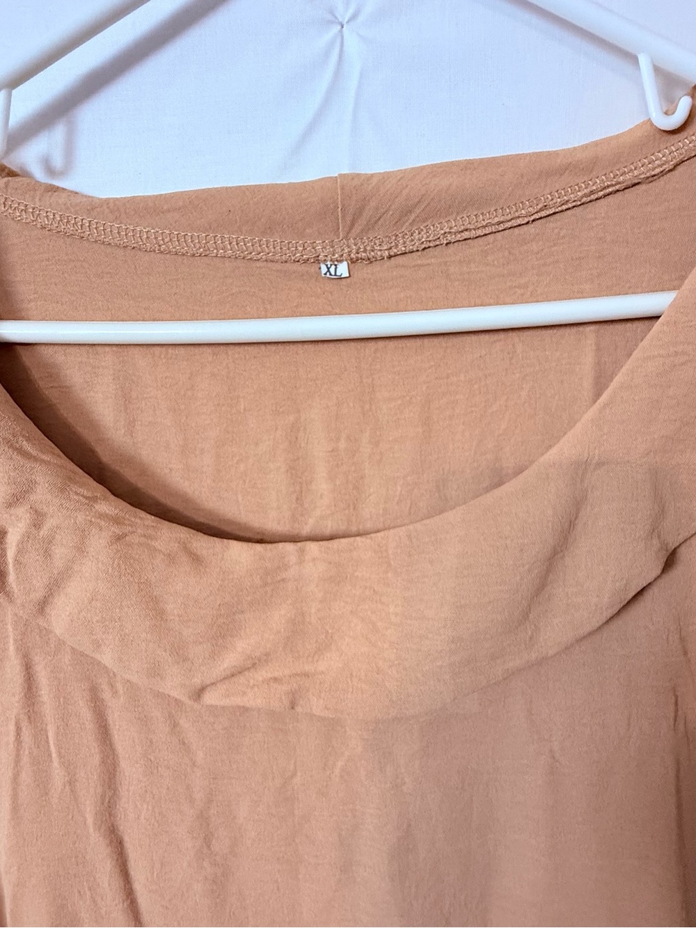 Women's Midi Dress with Draped Collar in Camel - Picture 2 of 2